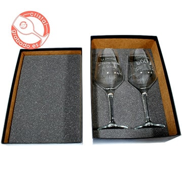 Estuche copas de vino personalizadas 44 cl. 